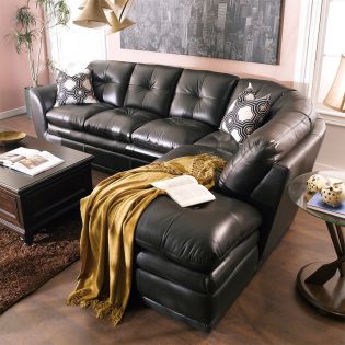  8188-Brown  Leather Sofa -RAF only