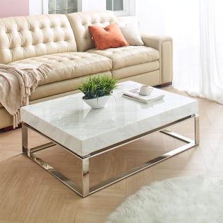CT-170W White Marble Coffee Table