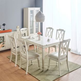  DR5958-6  Rectangular Dining (1Table + 6Chair)